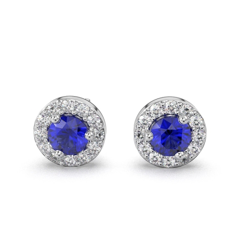 Royal Halo Lab-Created Earrings