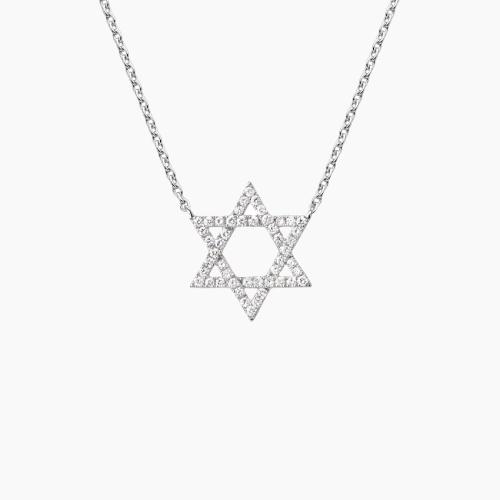 Star of David Diamond Pendant Necklace