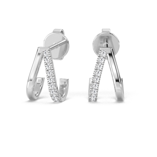 Zoe Split Hoop Diamond Earrings