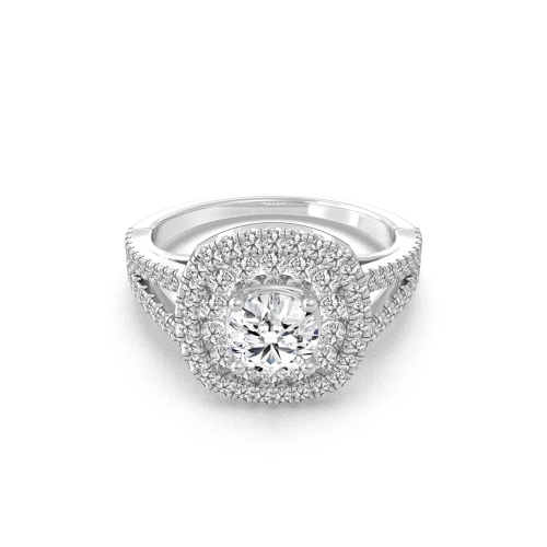 A spectacular diamond ring with a double halo design