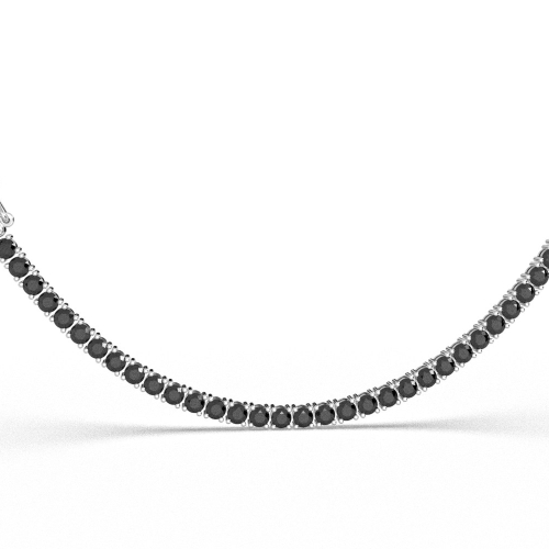 Black Diamond Tennis Necklace