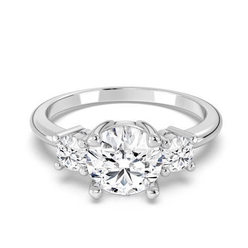 Classic Lab-Gem Diamond Triplet Ring